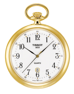 Tissot T82455012 POCKET WATCH/GR/Q/YEL/WHITE DIAL 