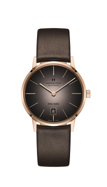 Hamilton H38465501 Intra-matic 38mm, 4N, Chocolate dial, Brown leather Strap 