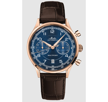 Mido M0404273604200 MULTIFORT Patrimony Chronograph|Leather/blue dial 