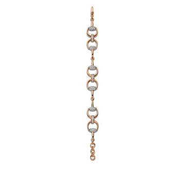 Gucci Gioielli YBA140599002018 Bracciale Horsebit SM Pink Gold Diamonds 
