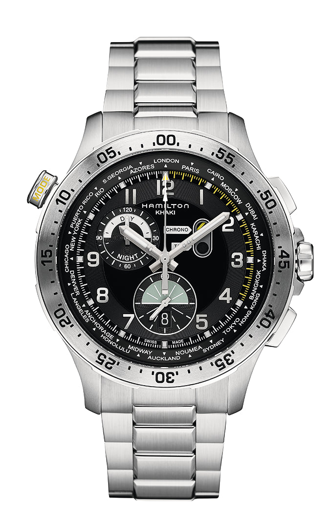 Khaki Aviation Worldtimer Chrono Quarzo