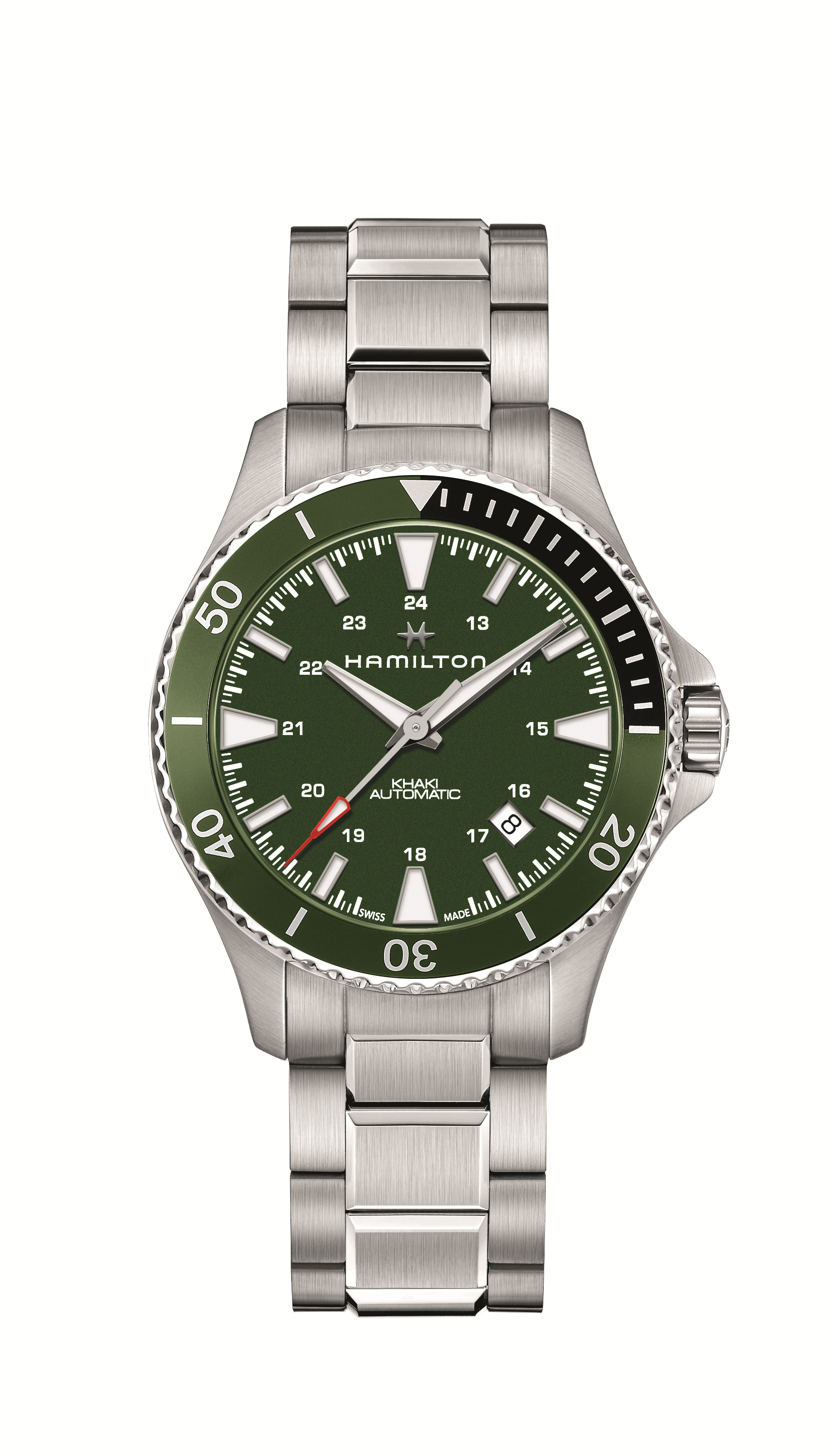 Khaki Navy Scuba 40mm Steel case with black & green bezel /
