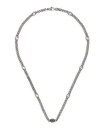 Collana INTERLOCKING gourmette argento enamel