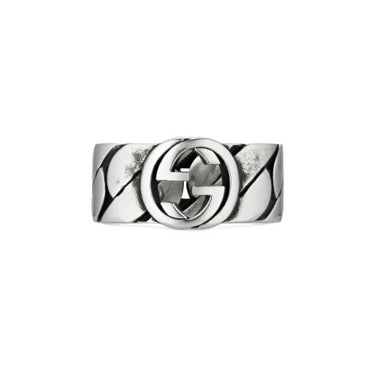 Anello INTERLOCKING 8mm M gourmette argento
